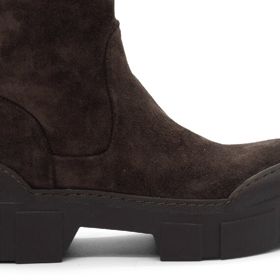 V14 Roccia – Dark brown stretch ankle boot  